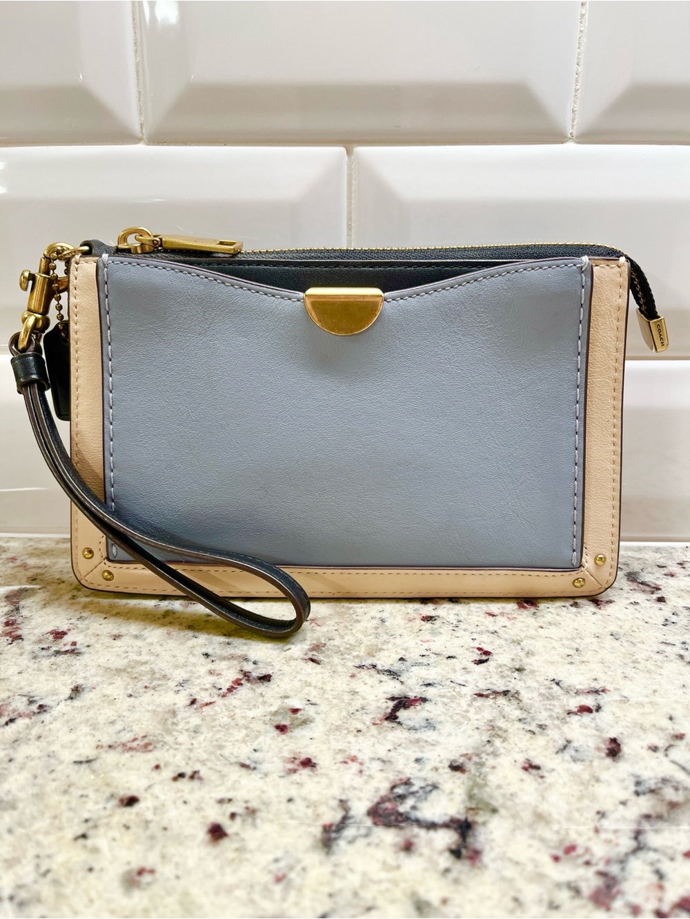 Coach Dreamer Color Block Clutch Wristlet EUC